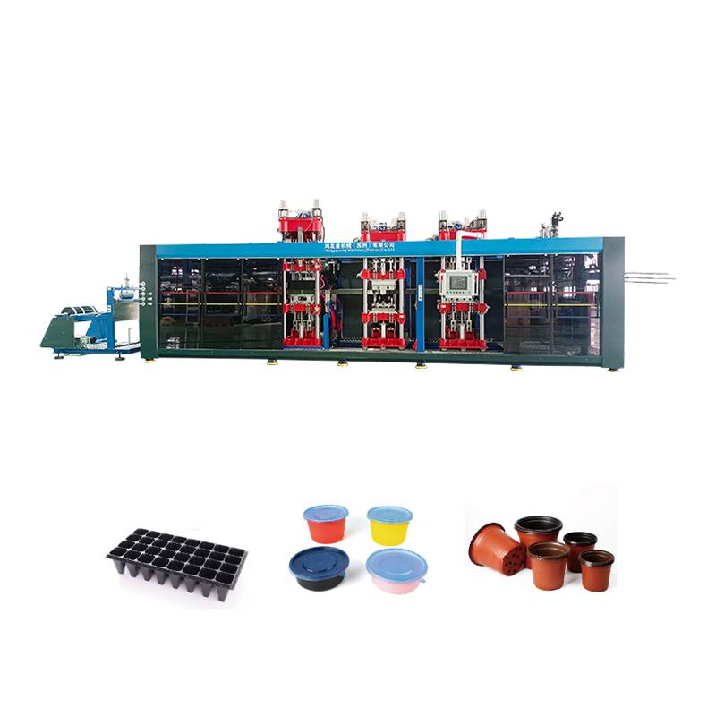 HYX-7161 Tam Otomatik Pozitif ve Negatif Basınç 4 İstasyon Termoform Makinesi